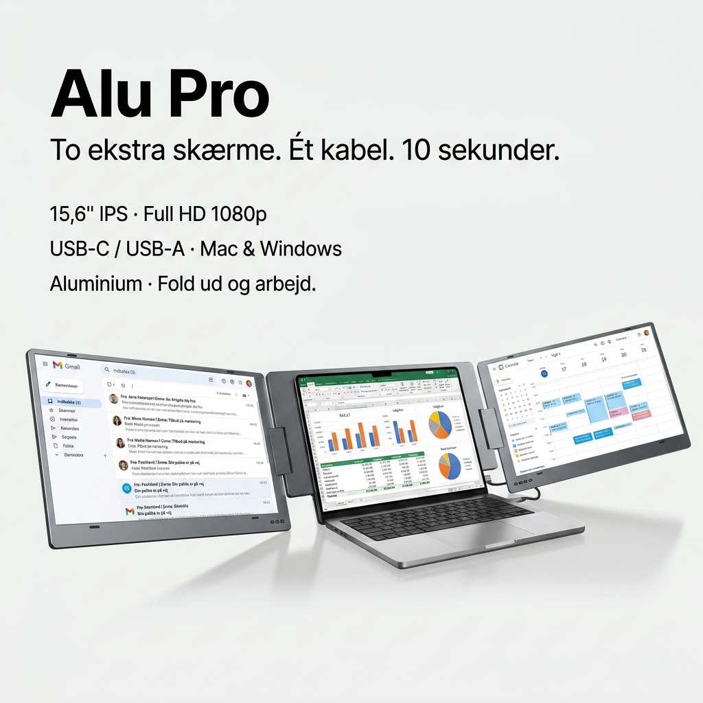 Alu Pro draagbare dubbele schermuitbreider