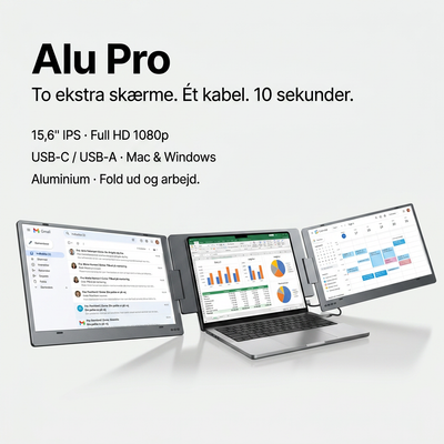Alu Pro draagbare dubbele schermuitbreider