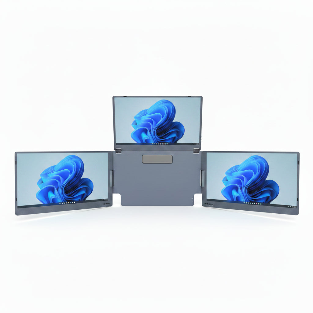 Alu Pro draagbare drievoudige schermuitbreider – 15,6"