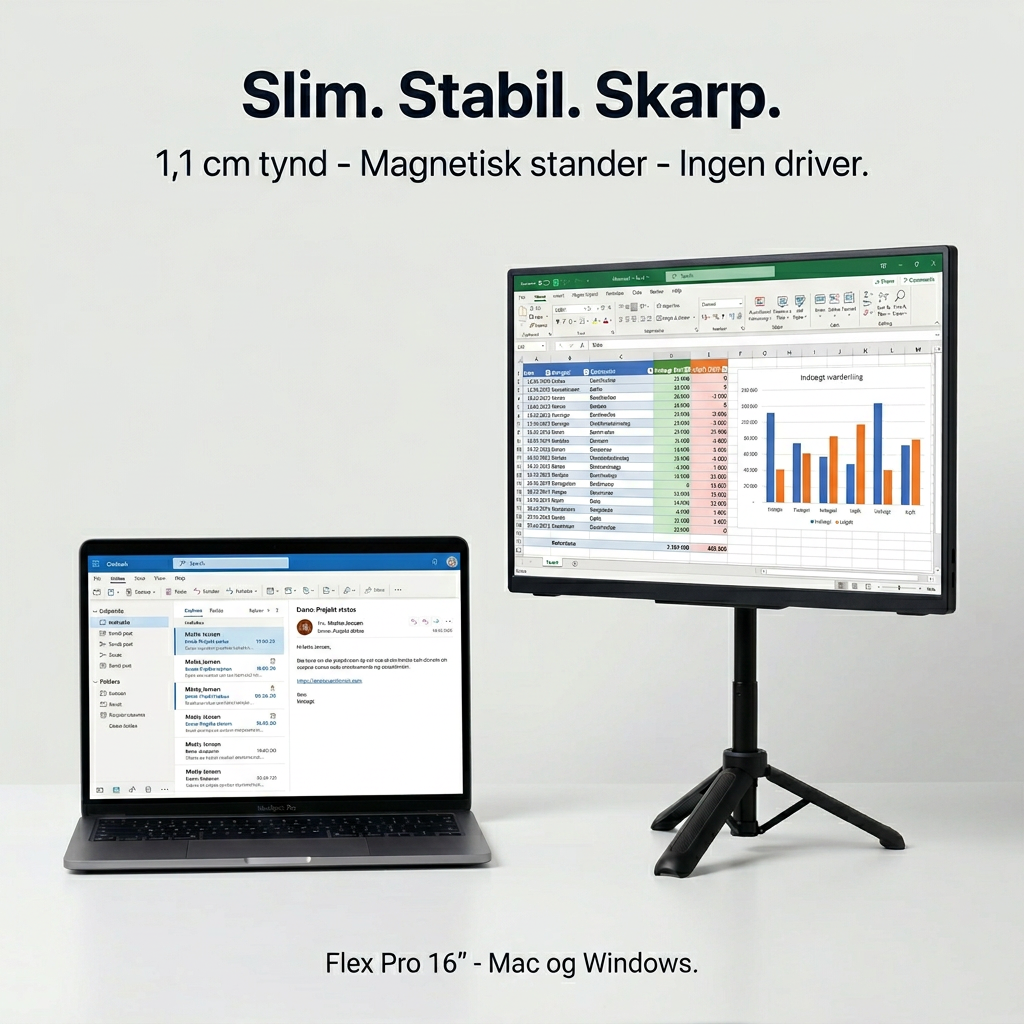 Draagbare Flex Pro-monitor – 16" + standaard
