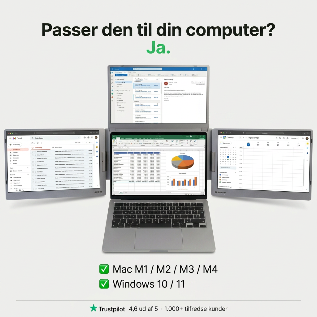 Alu Pro draagbare drievoudige schermuitbreider – 15,6"