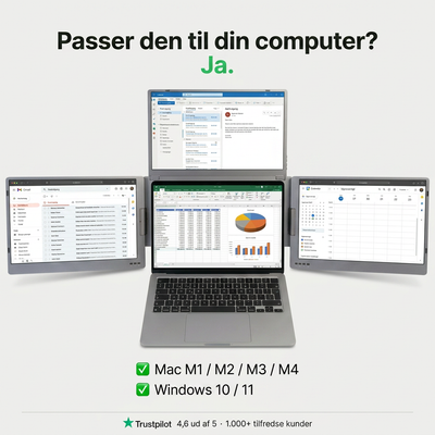 Alu Pro draagbare drievoudige schermuitbreider – 15,6"