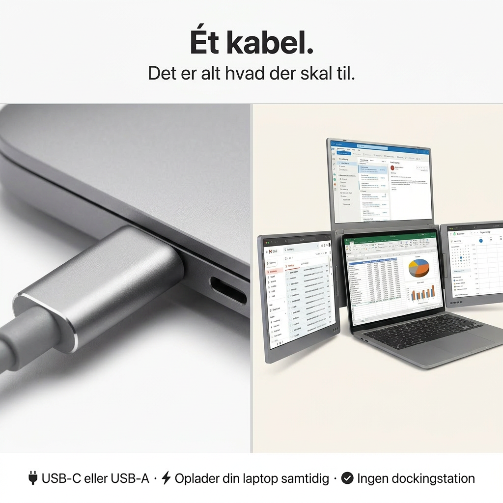 Alu Pro draagbare drievoudige schermuitbreider – 15,6"