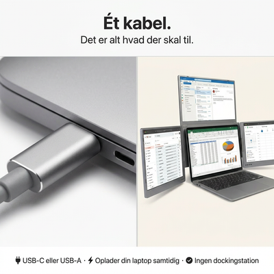 Alu Pro draagbare drievoudige schermuitbreider – 15,6"
