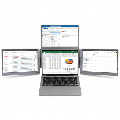 Alu Pro draagbare drievoudige schermuitbreider – 15,6"